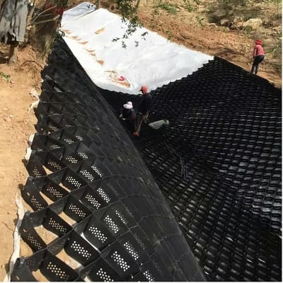 Grindmat Stabilisatiesysteem - Bodemrooster Oprit - Oprit Stabiliseren - Duurzaam HDPE Materiaal - 40x40 cm - Zwart