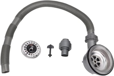 Roestvrijstalen Gootsteenafvoer - Keuken Afvoerzeef - Waterbeheer Keuken - Met Plugstopper - 90-100 Mm Opening - Zilver