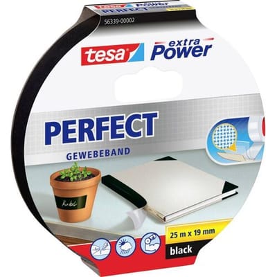 tesa PERFECT 56339-00002-01 Textieltape tesa extra Power Zwart (l x b) 25 m x 19 mm 1 stuk(s)