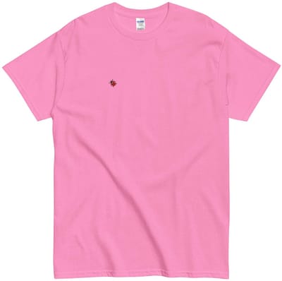 T Shirt Dames Heren met Lieveheersbeestje - Lucky Ladybug - Roze - Katoen - Korte Mouw - S