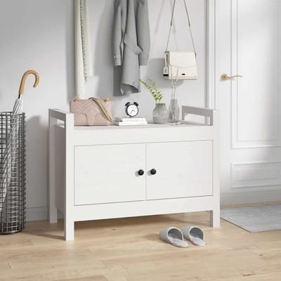 vidaXL - Halbankje - 80x40x60 - cm - massief - grenenhout - wit