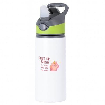 Hacebo® - Unicorn cadeau - waterfles met rietje groen - Unicorn - Eenhoorn verjaardag - met opdruk - Verjaardag cadeaum - Leuke grappige - Cadeau voor hem en haar - met tekst - water fles - 650ML