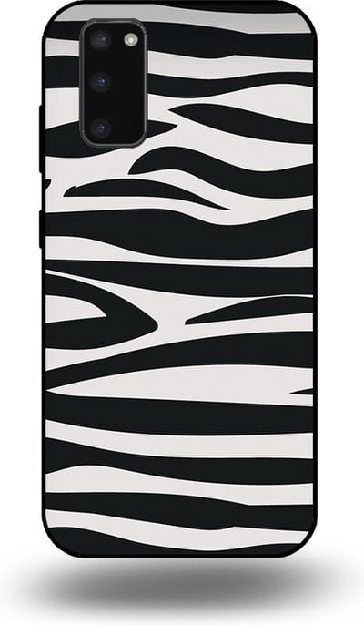 Smartphonica Telefoonhoesje geschikt voor Samsung Galaxy S20 Plus met zebra opdruk - TPU backcover case met zebra print design - Zwart Wit geschikt voor Samsung Galaxy S20 Plus