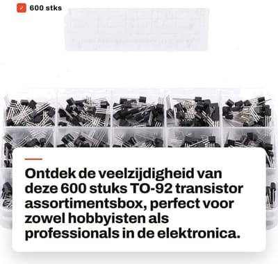 Dailygoods - 600 stks Transistor Assortiment TO-92 - Hoogwaardige kwaliteit - Professionele kit - Geschikt voor elektronica - Ideaal voor hobbyisten -...