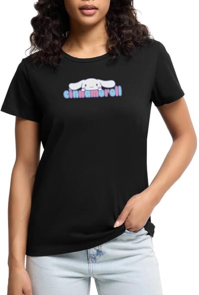 Cinnamoroll Gluurt Over De Letters Premium T Shirt Dames