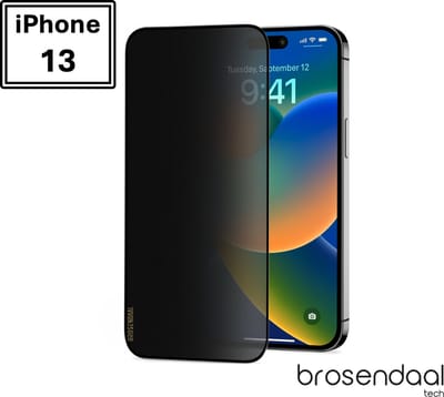Brosendaal Privacy Screenprotector geschikt voor iPhone 13 – Mat Privacy Glass – Anti Reflectie – Kras- en Valbestendig