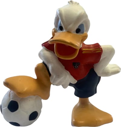 Disney - Donald Duck met voetballer met Spaans tenue (+/-5 cm) - Merk : Bullyland.