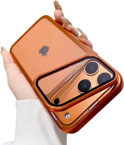 Dunne Transparante iPhone 17 Pro Hoesje – Schokbestendig Telefoonhoesje met Glazen Back & Standhouder, Geschikt voor iPhone 17 Pro