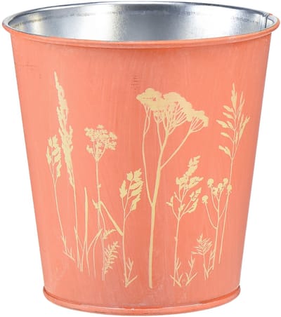 Bloempot met bloemversiering, abrikoosgeel, Ø10,5 cm H10,5 cm