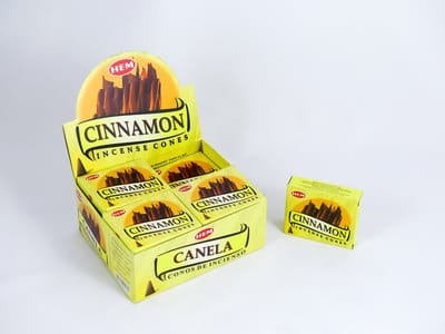 HEM Wierook Kegels / Cones - Kaneel / Cinnamon - Voordeelbox (12 Pakjes / 120 Kegels)