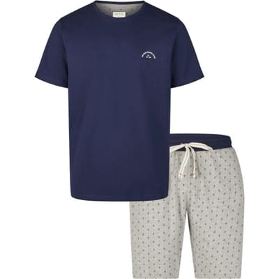 Phil & Co Heren Shortama Korte Pyjama Set Donkerblauw - Maat L