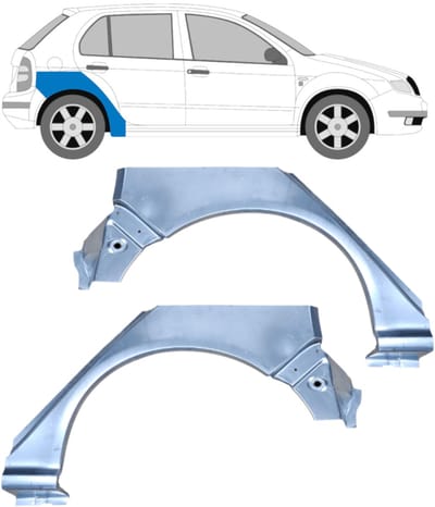 Reparatiepaneel achterspatbord voor Skoda Fabia I 1999-2007 / Links + Rechts