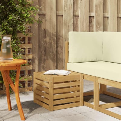 vidaXL - Buiten - bank - set - Wit - 35 - x - 38 - x - 37 - cm - Massief - Acacia - Hout