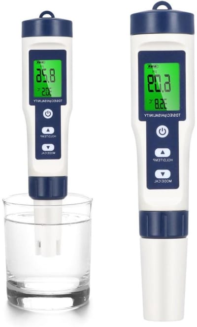 Waterkwaliteit Tester - 5-in-1 Pen - Water Analyse - IP67 Waterdicht - 7.2 inch - Donkerblauw