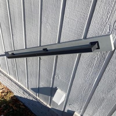 Industriële Trapleuning - Metalen Beugel - Veiligheid Binnen - Smeedijzeren Constructie - 80 cm - Zwart