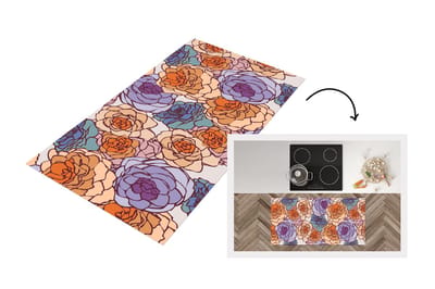 Keukenloper - Loper keuken - Patroon - Bloem - Art Nouveau - 120x60 cm - Keukenloper vinyl