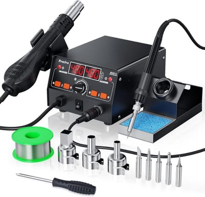 Digitaal Soldeerstation met Heteluchtpistool - 2-in-1 Rework Station met PID Regeling & Slaapstand