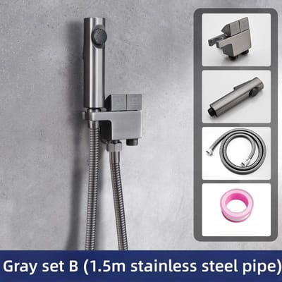 Toilet Bidet Kraan Koperen Handdouche Toilet Sproeier Set Hogedruk Spuitpistool Hygiënische Douche Badkamer Reinigingsaccessoires G1/2