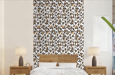 Behang - Fotobehang Panterprint - Bruin - Patronen - Breedte 150 cm x hoogte 240 cm