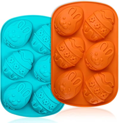 Paaseivormen Siliconen Grote 2 Stks 3,5" 9cm Jelly Moulds Chocolade Mallen voor Breekbare Ei Chocolade Schelpen, Vullen met Peep, Snoep, Cake en Marshmallow