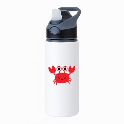 Hacebo® - Krab waterfles met rietje zwart - Kreeft - Dieren liefhebbers - Kreeftachtigen - schaaldieren - water fles - 650ML