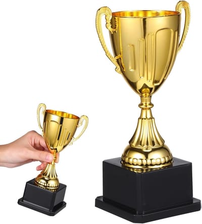 Awards Trofee voor Prestaties - Moderne Trofee Cup voor Winnaars en Beloningen, Gouden Design, 19x7.8cm