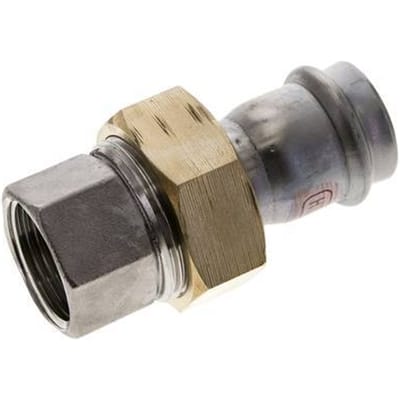 Perskoppeling wartelmoer - 28mm & Rp 1'' Persmof - RVS Vlakke Afdichting