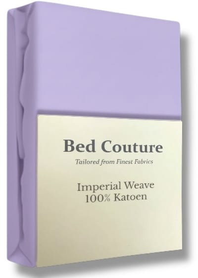 Bed Couture - Hoeslaken van 100% Katoen - Eenpersoons 100x200cm - Hoekhoogte 30cm - Ultra Zacht en Duurzaam - Lila