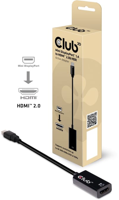 Club 3D Mini DisplayPort™ 1.4 to HDMI™ 2.0b HDR