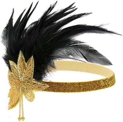 Vintage Jaren 20 Stijl Hoofdband met Veer | Art Deco Flapper Haaraccessoire voor Dames