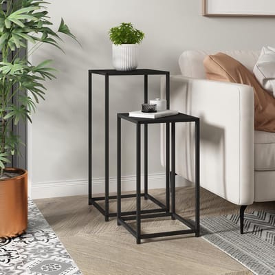 Tijdloze Bijzettafel Set van 2 - Zwart