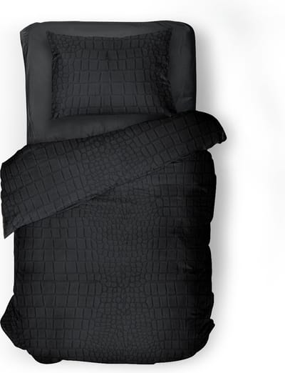 Eleganzzz Dekbedovertrek Micro Mink Crocodile - Dekbedovertrek 140x200/220cm - Black - Velvet Dekbedovertrek - Dierenprint Dekbedovertrek - Effen Dekbedovertrek