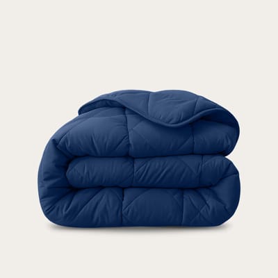 HappyBed Dekbed zonder overtrek 200x200 - Wasbaar Dekbed - Bedrukt dekbed zonder hoes - Hoesloos Dekbed - Tweepersoonsdekbed - Navy