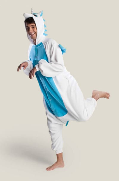KIMU® Onesie Blauwe Pegasus Pakje - Maat 86-92 - Eenhoornpak Kostuum Eenhoorn Unicorn Pak - Peuter Huispak Jumpsuit Pyjama Fleece Meisje Festival
