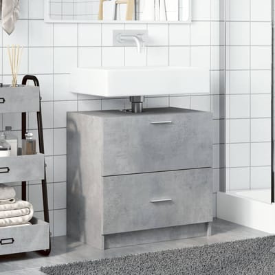 vidaXL - Wastafelkast - 59x37x59 - cm - bewerkt - hout - betongrijs