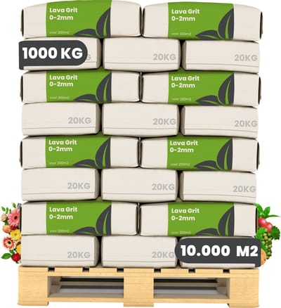 Lavagruis uit Eifel Oergesteente (1000kg, 10.000m2) - Lavakorrels - Lavameel - Bodemverbeteraar - Lava Meel - Met Silicium - Grof Lavameel 0-2mm - Organifer