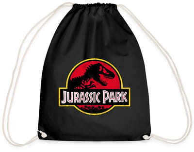 Jurassic Park Klassiek Logo In Rood Met T-Rex Gymtas