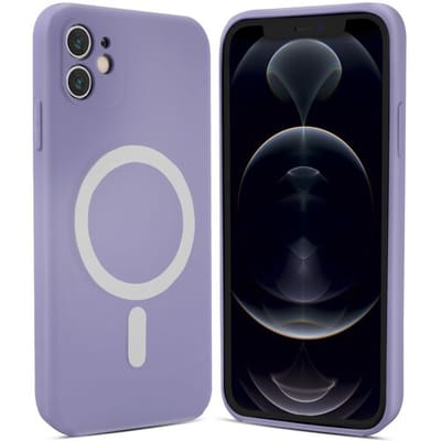 ShieldCase Hoesje geschikt voor Apple iPhone 12 / 12 Pro MagSafe - Magneet hoesje siliconen zijde - lila - Zijdezachte Beschermhoes - Magnetische Beschermhoes - Stijlvolle Magnetische Case - Zijdezachte Siliconen Cover
