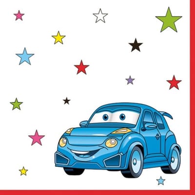 Lunch servetten Cartoon Cars - Daisy - 33x33 cm