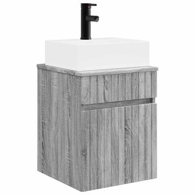 vidaXL - Wandgemaakte - spoelbak - wastafel - Grijs - Sonoma - 39 - x - 41 - x - 62,5 - cm