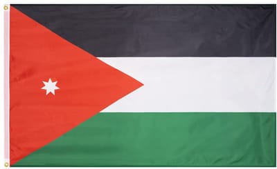Nationale Vlag - Landen Vlag - Buiten Decoratie - Dubbelzijdig Weerbestendig - 90 x 150 cm - Jordanië