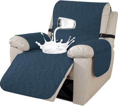 SnelShoppen - Armchair Cover Relax Stoelbeschermer Waterdicht voor Televisie Stoel, Zachte Stof, 1 Plaats, Berlijn Blauw, Ideaal voor Bescherming tege