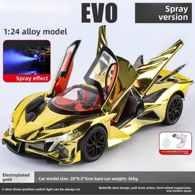 1:24 Evo Spray Legering Sportwagen Model Diecasts Metaal Gegalvaniseerd Raceauto Voertuigen Model Geluid En Licht Kinder Speelgoed Cadeaus