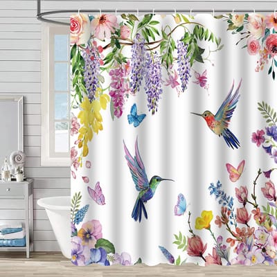 VHV - Douchegordijn - Douche gordijn - Douchegordijnen - Waterdicht douchegordijn - Wasbaar douchegordijn - Badkamergordijn - Douchegordijn badkamer - Voor badkamer douche bad - Voor thuis camper hotel - 180x180 cm - Stijl 33