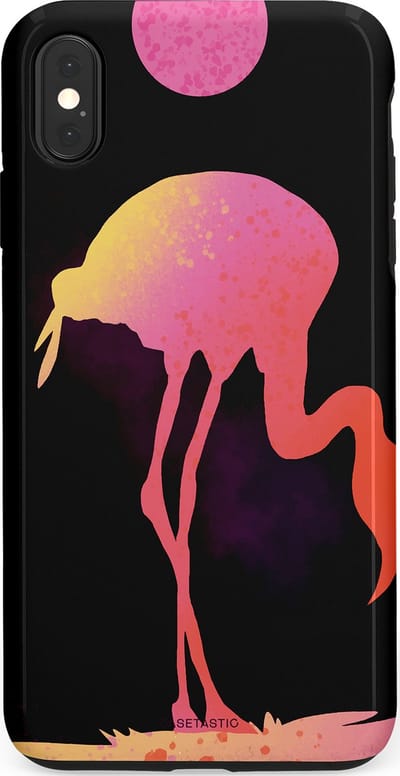 Casetastic Hoesje Geschikt voor Apple iPhone Xs Max - Stijlvolle Beschermende Duo-layer Case - Silhouet Flamingo