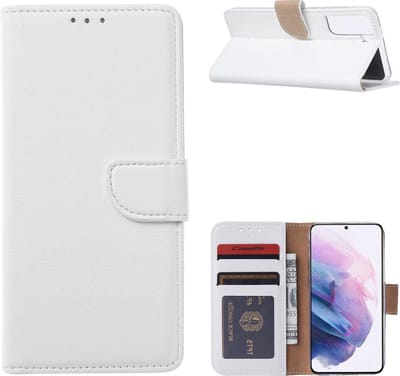 Hoesje Geschikt Voor Samsung Galaxy S21 Plus Hoesje Geschikt Voor Samsung Galaxy S21 Plus Portemonnee BookCase - Wit