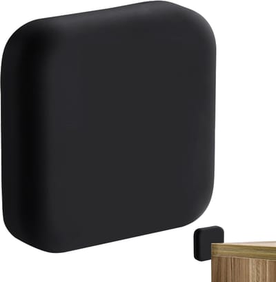 Deurstopper Wandbescherming - Deurgreep Stopper - Muren Beschermen - Zelfklevend - 42x41mm - Zwart