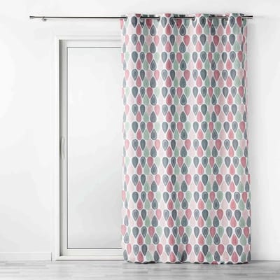 douceur d'intérieur, Oogjesgordijn (140 x 260 cm) Palpito Roze, Bedrukt Polyester