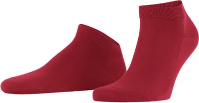 FALKE ClimaWool kort eenkleurig wol lyocell sneakersokken enkelsokken heren rood - maat 41-42