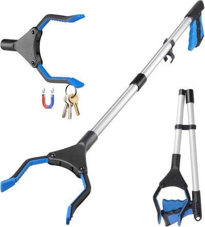 Inklapbare Telescooptang met Magnetische Punt en Sterke Handgreep - Draagbare Vuilnistang van Rubber (81 cm)
